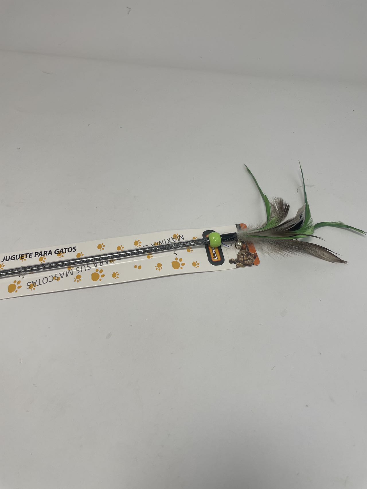 HKM-6062141 Two-Color Feather Cat Teaser Wand for Interactive Play