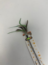 HKM-6062141 Two-Color Feather Cat Teaser Wand for Interactive Play