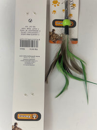 HKM-6062141 Two-Color Feather Cat Teaser Wand for Interactive Play