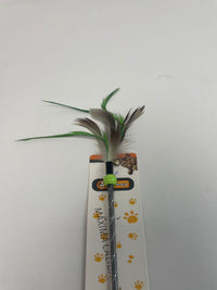 HKM-6062141 Two-Color Feather Cat Teaser Wand for Interactive Play