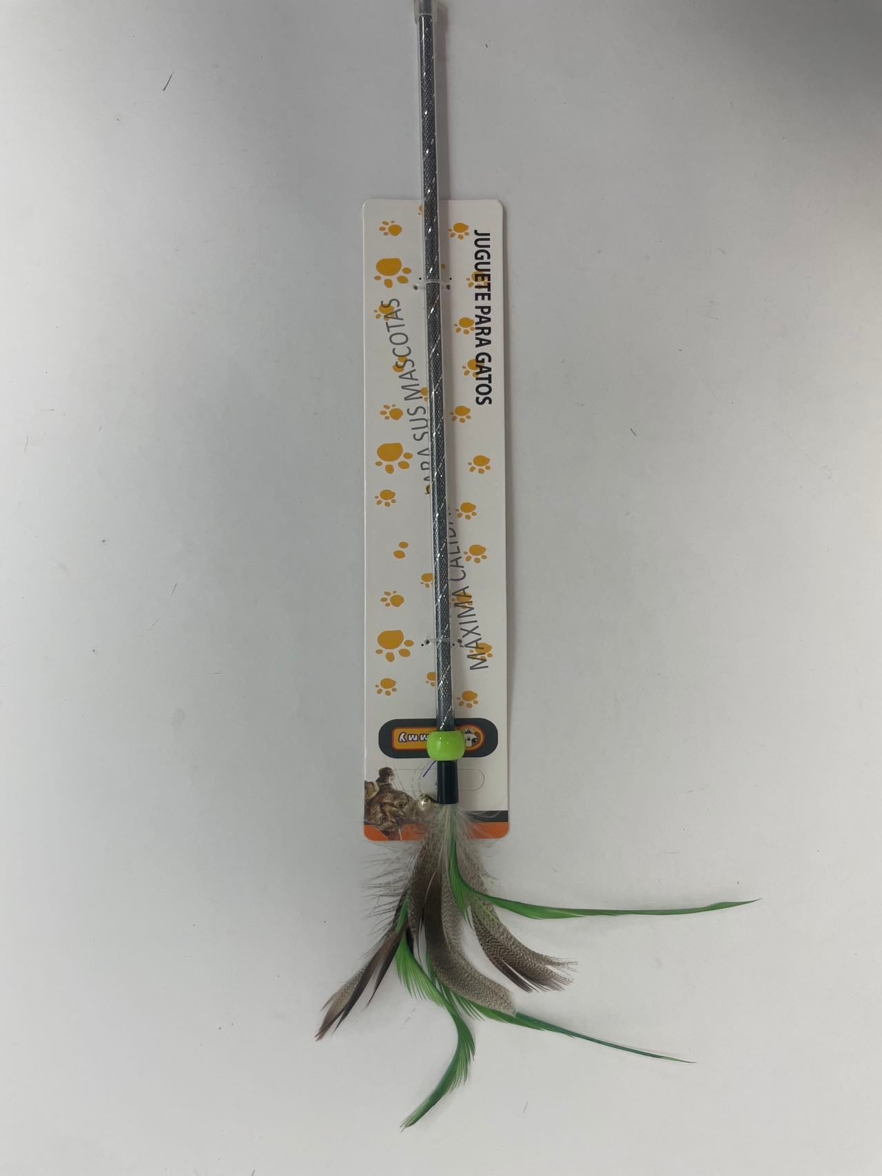 HKM-6062141 Two-Color Feather Cat Teaser Wand for Interactive Play