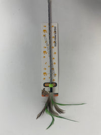 HKM-6062141 Two-Color Feather Cat Teaser Wand for Interactive Play