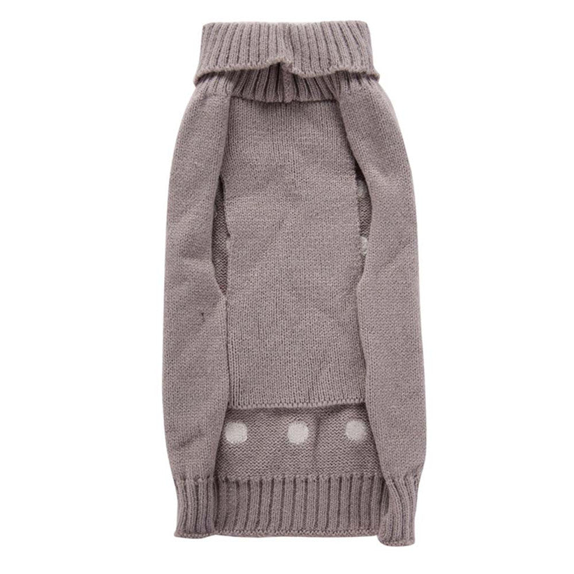 HKM-6063677 Embroidered Pet Sweater for Autumn and Winter - Grey, Multiple Sizes Available