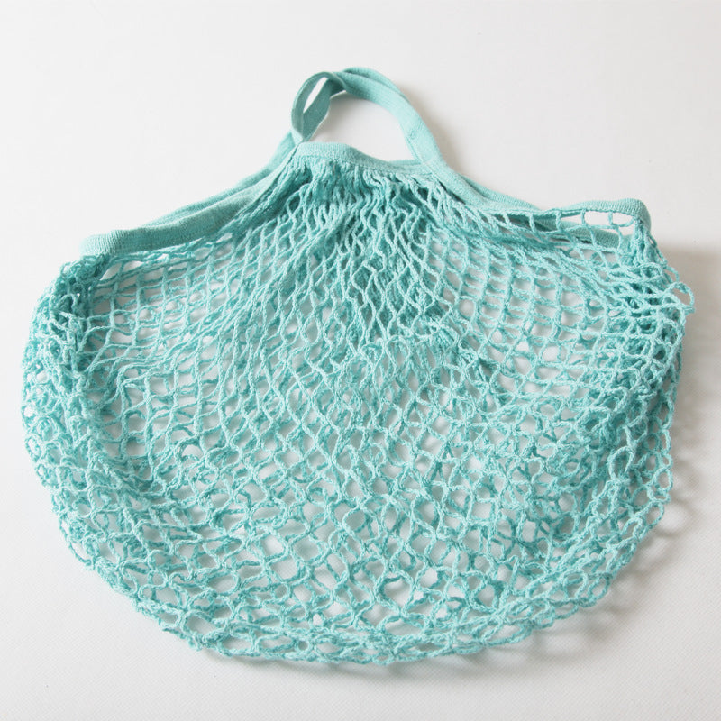 HKM-606419 Portable Pure Cotton Shopping Net Bag - Durable, Foldable & Washable for Supermarket & Home Use
