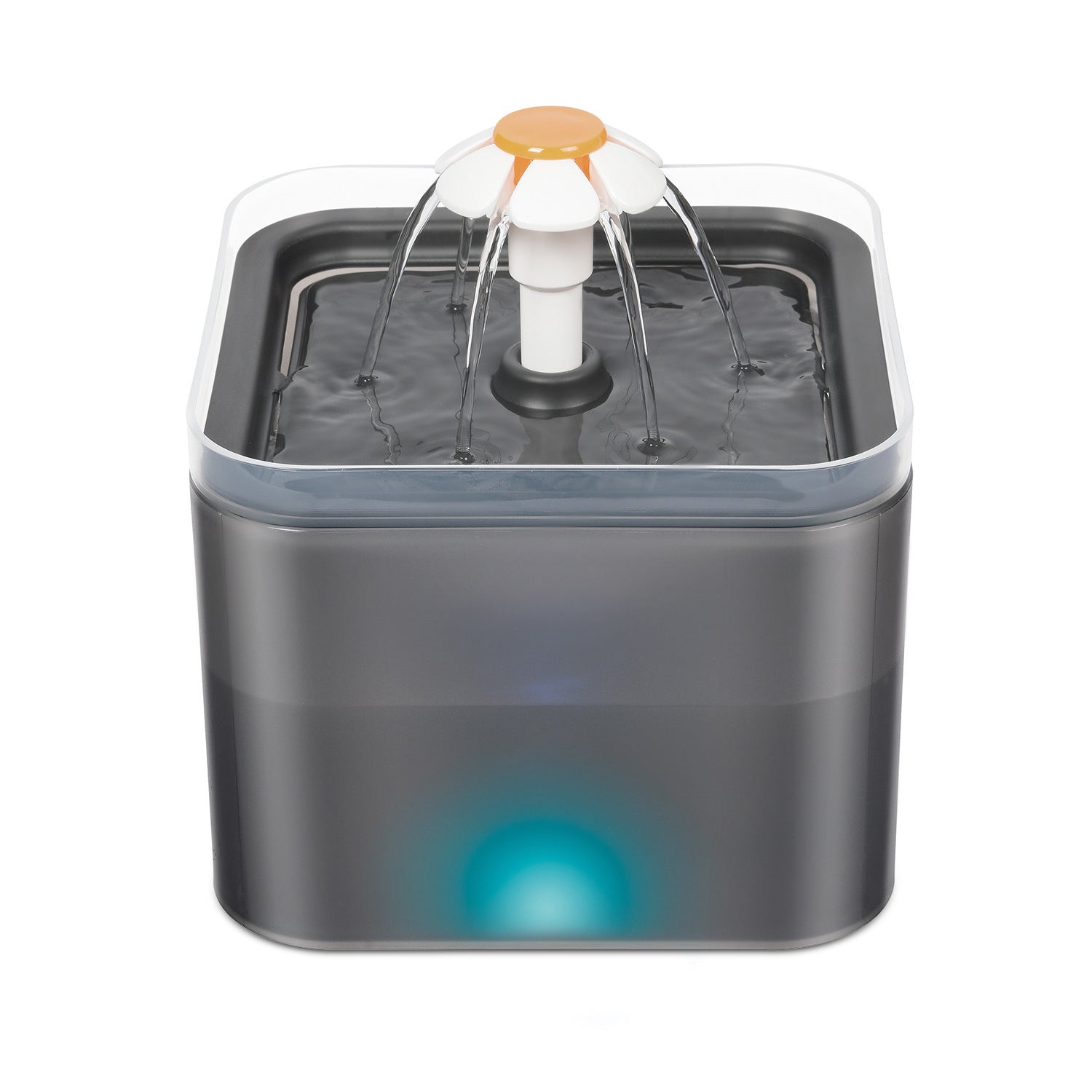 HKM-6064573 Automatic USB Charging Pet Water Fountain with Recirculating Filter and LED Lighting for Cats and Small Dogs - 2.0L Capacity
