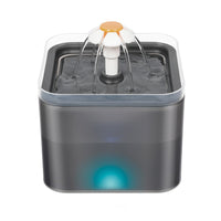 HKM-6064573 Automatic USB Charging Pet Water Fountain with Recirculating Filter and LED Lighting for Cats and Small Dogs - 2.0L Capacity