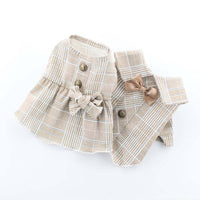 HKM-6064701 Khaki Suit Dress for Cats and Dogs - Stylish Pet Costume in Multiple Sizes