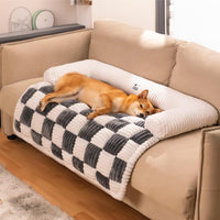 HKM-606547 Cozy Plush Thickened Warm Pet Bed for Dogs - Available in Gray, Brown, Khaki, and Black