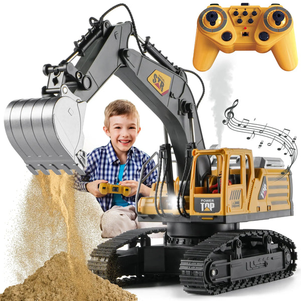 HKM-606547 Remote Control 1:14 Scale Alloy Excavator with 50M Range, Ideal for Ages 5 and Up