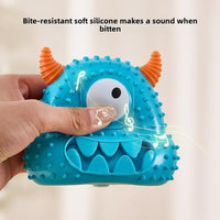 HKM-6065725 Interactive Little Monster Dog Toy - Bite-Resistant, Sound-Emitting, Snack Puzzle Game for Teeth Cleaning
