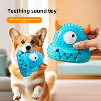 HKM-6065725 Interactive Little Monster Dog Toy - Bite-Resistant, Sound-Emitting, Snack Puzzle Game for Teeth Cleaning
