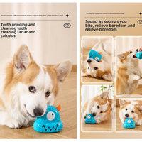 HKM-6065725 Interactive Little Monster Dog Toy - Bite-Resistant, Sound-Emitting, Snack Puzzle Game for Teeth Cleaning
