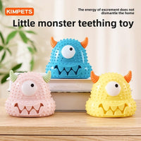 HKM-6065725 Interactive Little Monster Dog Toy - Bite-Resistant, Sound-Emitting, Snack Puzzle Game for Teeth Cleaning