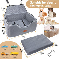 HKM-6067133 Breathable Pet Car Nest for Dogs ¨C Gray and Beige, 70x50x30cm