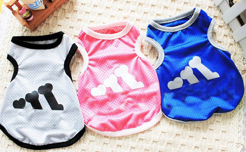 HKM-6067261 Casual Polyester Pet Vest in Blue, Pink, Gray - Multiple Sizes Available