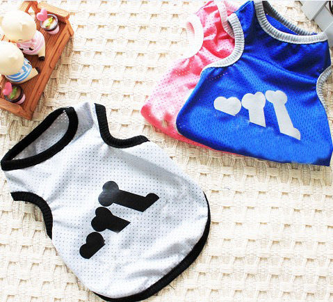 HKM-6067261 Casual Polyester Pet Vest in Blue, Pink, Gray - Multiple Sizes Available