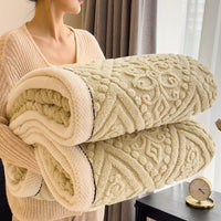 HKM-606739 Double-Sided Carved Velvet Blanket - Thick Polyester Fiber in Various Sizes and Colors