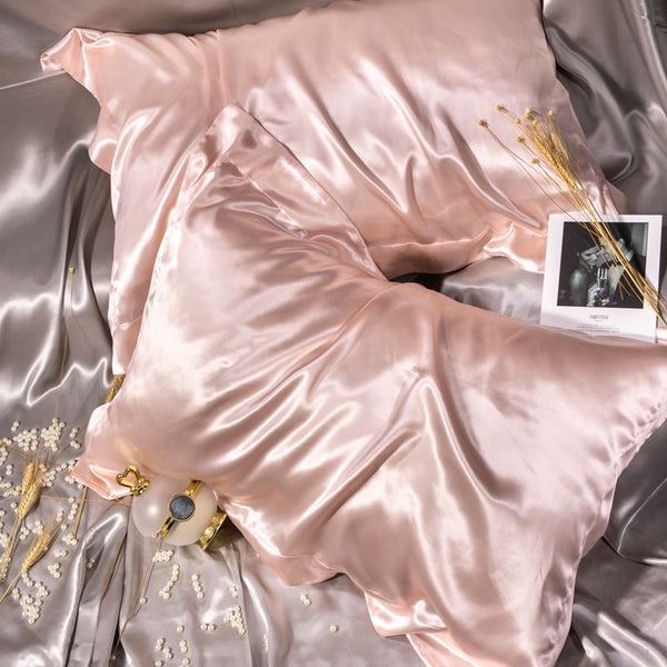 HKM-606739 Double-Sided Mulberry Silk Pillowcase - Solid Color, Various Sizes and Shades Available