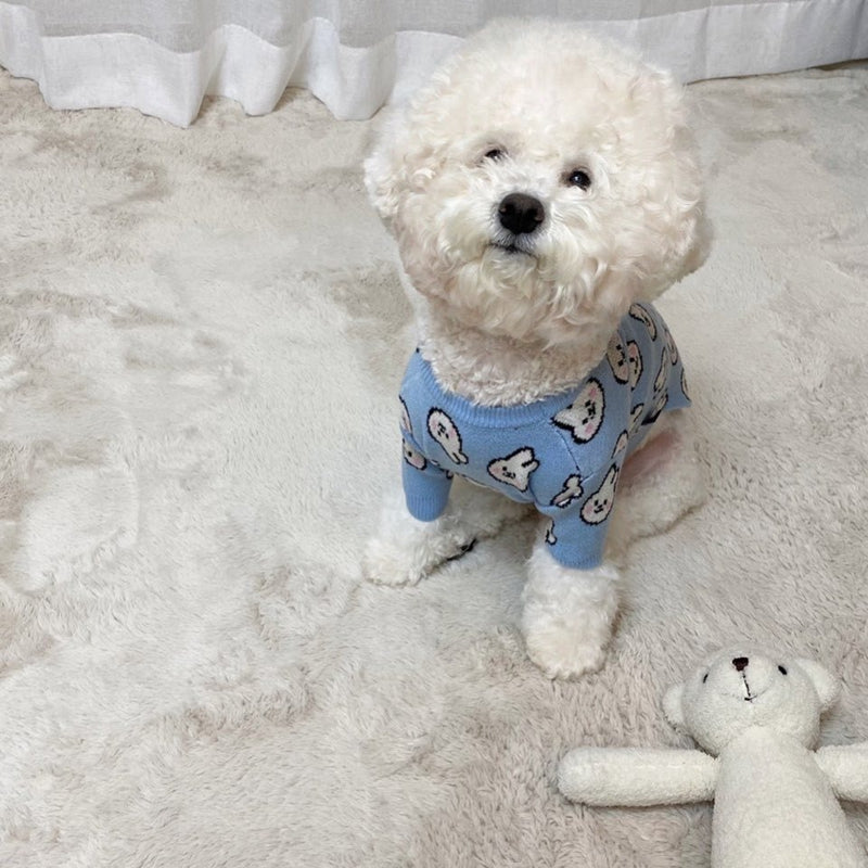 HKM-6067645 Cozy Knitted Dog Sweater for Small Dogs with Charming Patterns and Soft Warm Fabric