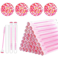 HKM-606803 Disposable Eyelash & Mascara Brushes with Tubes - Spiral Shaped Spoolie Wands for Makeup & Cleaning - 10 Pcs in 4 Colors