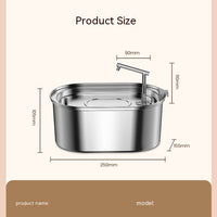 HKM-6068925 Stainless Steel Pet Water Feeder with Antibacterial Purification, 3.2L Capacity for Cats and Small to Medium Dogs