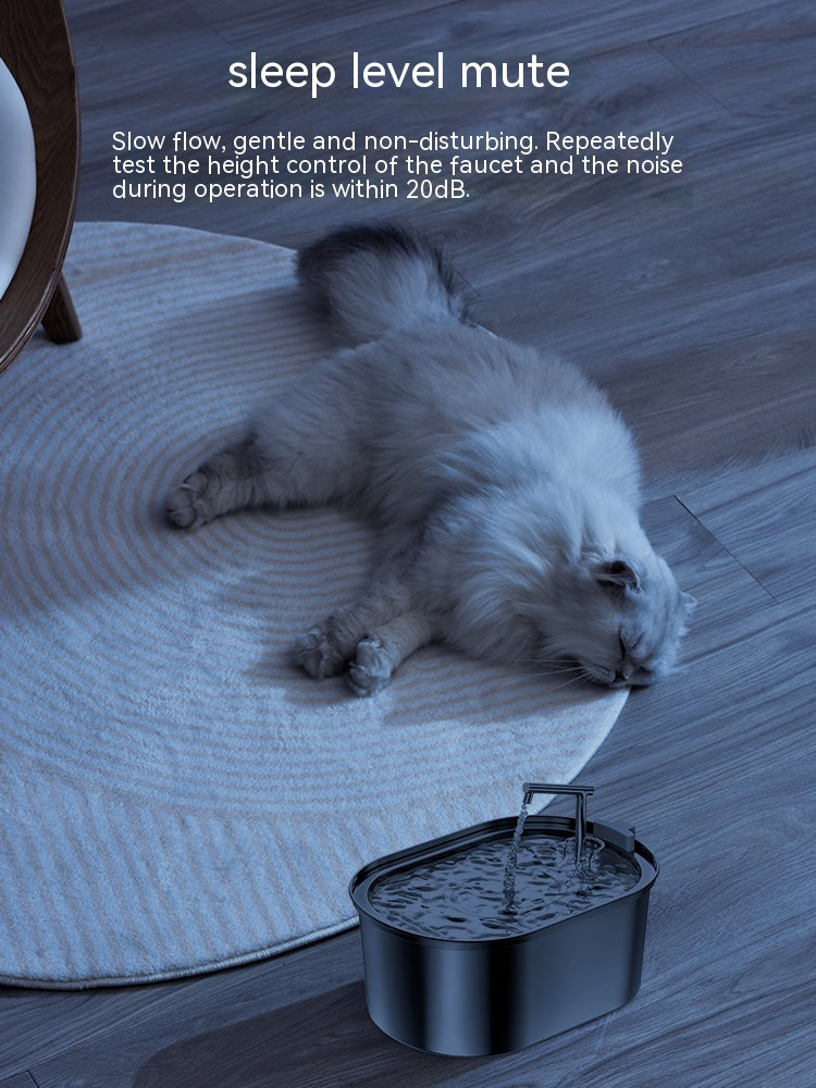 HKM-6068925 Stainless Steel Pet Water Feeder with Antibacterial Purification, 3.2L Capacity for Cats and Small to Medium Dogs