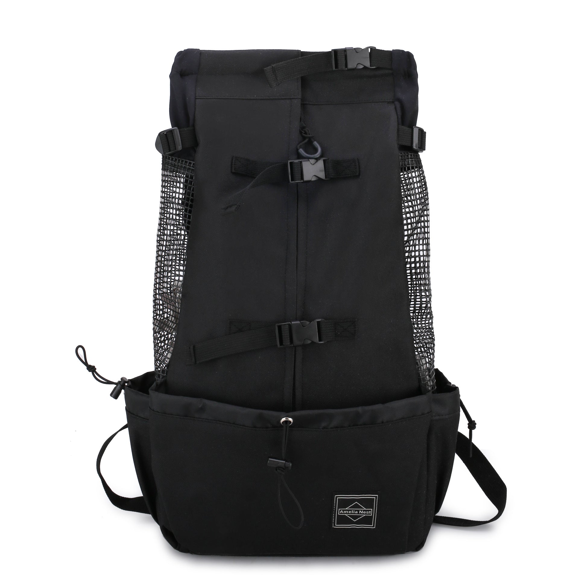 HKM-6069309 Breathable and Washable Pet Backpack with Ventilation in Black, Red, Gray, and Blue
