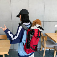 HKM-6069309 Breathable and Washable Pet Backpack with Ventilation in Black, Red, Gray, and Blue