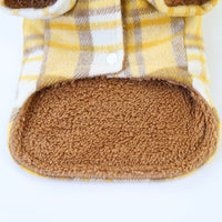 HKM-6069437 Cotton Plaid Two-Leg Coat for Pets in Blue and Yellow