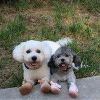 HKM-6069693 Winter Dog Booties with Ear Decoration - Anti-Slip Paw Protectors for Small Dogs