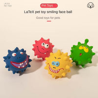 HKM-6070333 Natural Latex Dog Squeaky Ball Set for All Sizes - Interactive Chew Toys with Dental Benefits for Pets