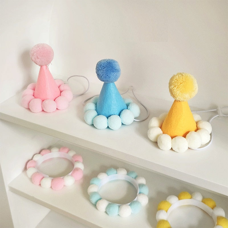 HKM-607251 Adorable Birthday Hat for Small Pets - Perfect Photo Prop for Cats and Dogs