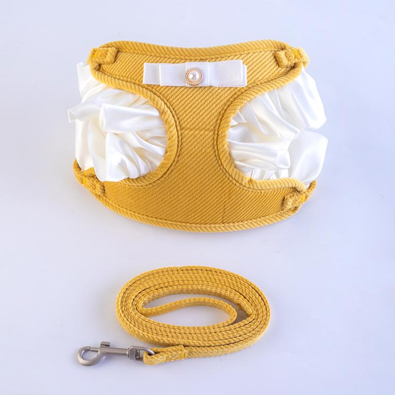 HKM-6072637 Cream Lace Bow Pet Leash in Multiple Colors for Small to Large Dogs