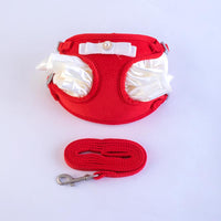 HKM-6072637 Cream Lace Bow Pet Leash in Multiple Colors for Small to Large Dogs