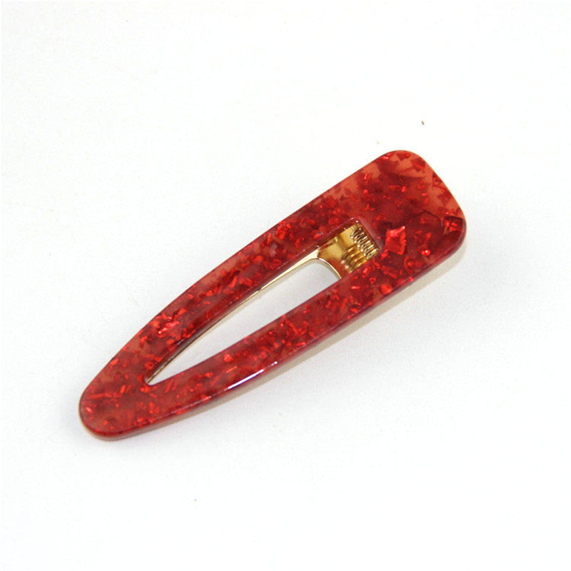 HKM-607315 Geometric Acrylic Side Clip Hairpin - Japanese Retro Korean Style Hair Accessory