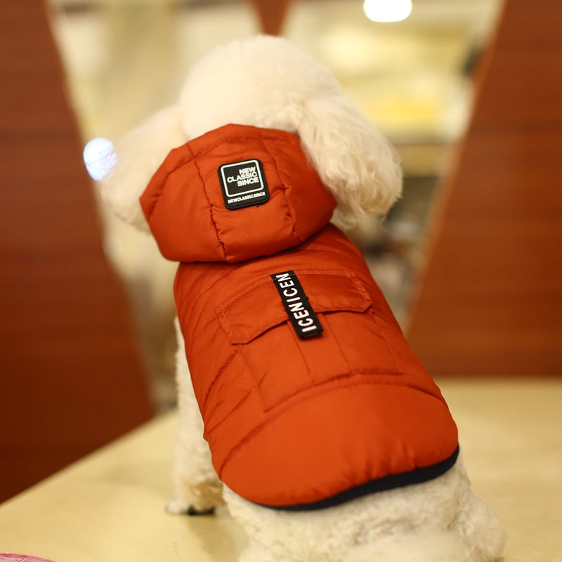 HKM-6073405 Removable Waterproof Cotton Pet Vest with Adjustable Hat in Multiple Colors