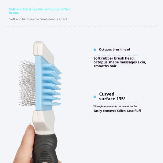 HKM-6074429 Double-Sided Plastic Massage Comb for Dogs and Cats