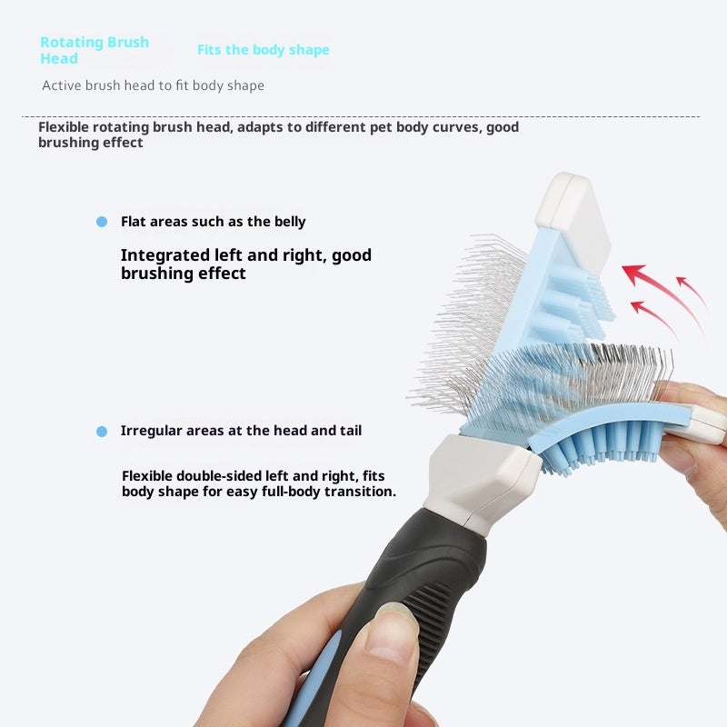 HKM-6074429 Double-Sided Plastic Massage Comb for Dogs and Cats