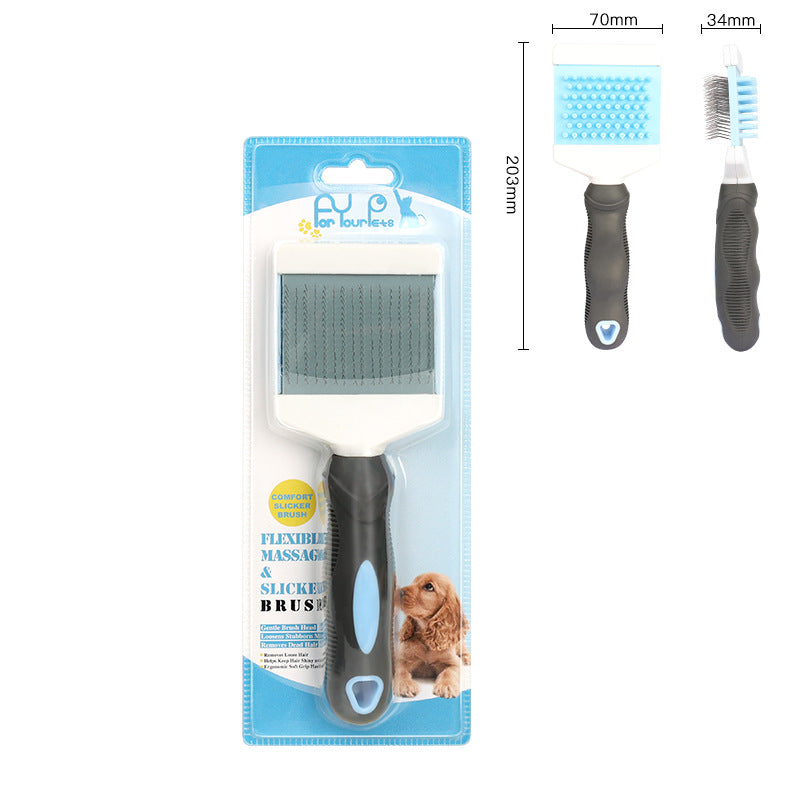 HKM-6074429 Double-Sided Plastic Massage Comb for Dogs and Cats