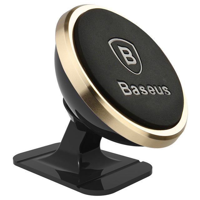 HKM-607443 Magnetic Suspension Phone Holder for Cars - 360-Degree Rotating Adhesive Bracket in Rose Gold, Silver, Local Gold
