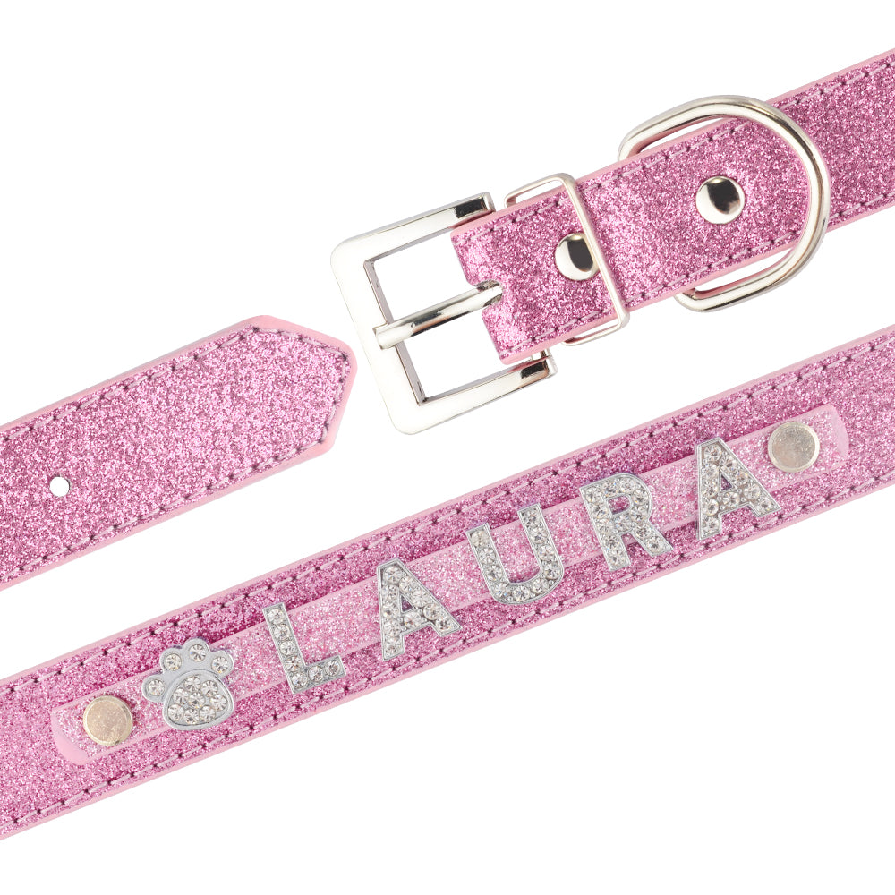 HKM-6074685 Customizable Alphabet Dog Name Collar in PU with Zinc Alloy Accessories, Multiple Sizes Available