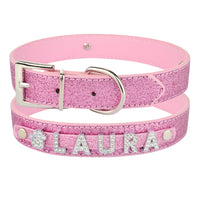 HKM-6074685 Customizable Alphabet Dog Name Collar in PU with Zinc Alloy Accessories, Multiple Sizes Available