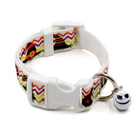 HKM-6074813 Ghost Halloween Series Dog Collar with Bell - Durable Imitation Nylon, Adjustable Size S-L