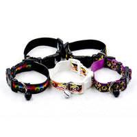 HKM-6074813 Ghost Halloween Series Dog Collar with Bell - Durable Imitation Nylon, Adjustable Size S-L