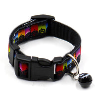 HKM-6074813 Ghost Halloween Series Dog Collar with Bell - Durable Imitation Nylon, Adjustable Size S-L