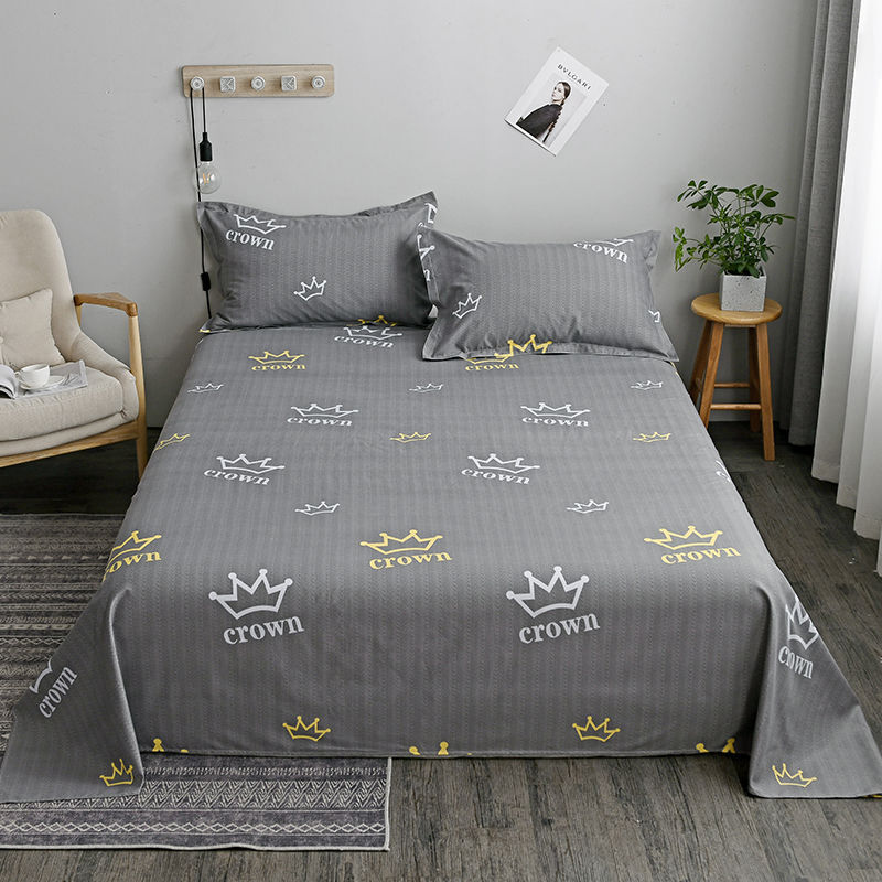 HKM-607507 Washed Cotton Bed Sheets for Student Hostels in Multiple Sizes