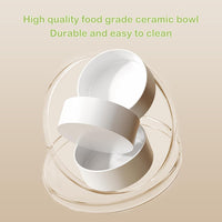 HKM-6076093 Elevated Ceramic Cat Bowls Set with 15° Tilted Design for Anti-Vomiting and Spill-Proof Feeding
