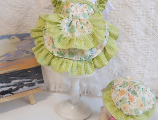 HKM-6076605 Pumpkin Cake Skirt & Hat Set for Cats - Polyester Pet Sweater in Various Sizes