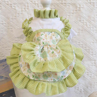 HKM-6076605 Pumpkin Cake Skirt & Hat Set for Cats - Polyester Pet Sweater in Various Sizes