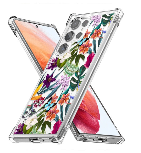 HKM-607827 TPU Floral Anti-Fall Case for iPhone XR with All-Inclusive Design